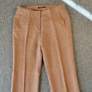 Brown Linen Monoprix Autreton Pants Slacks Sz M
